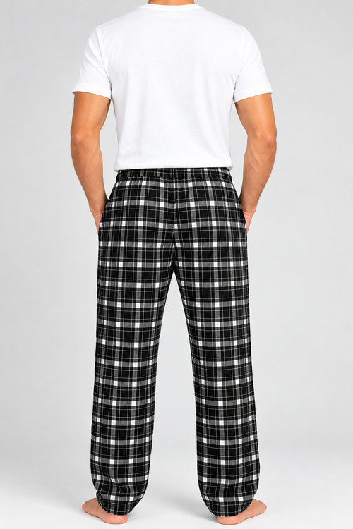 Men's 2-Pack Cotton Brushed checkered Lounge Pants